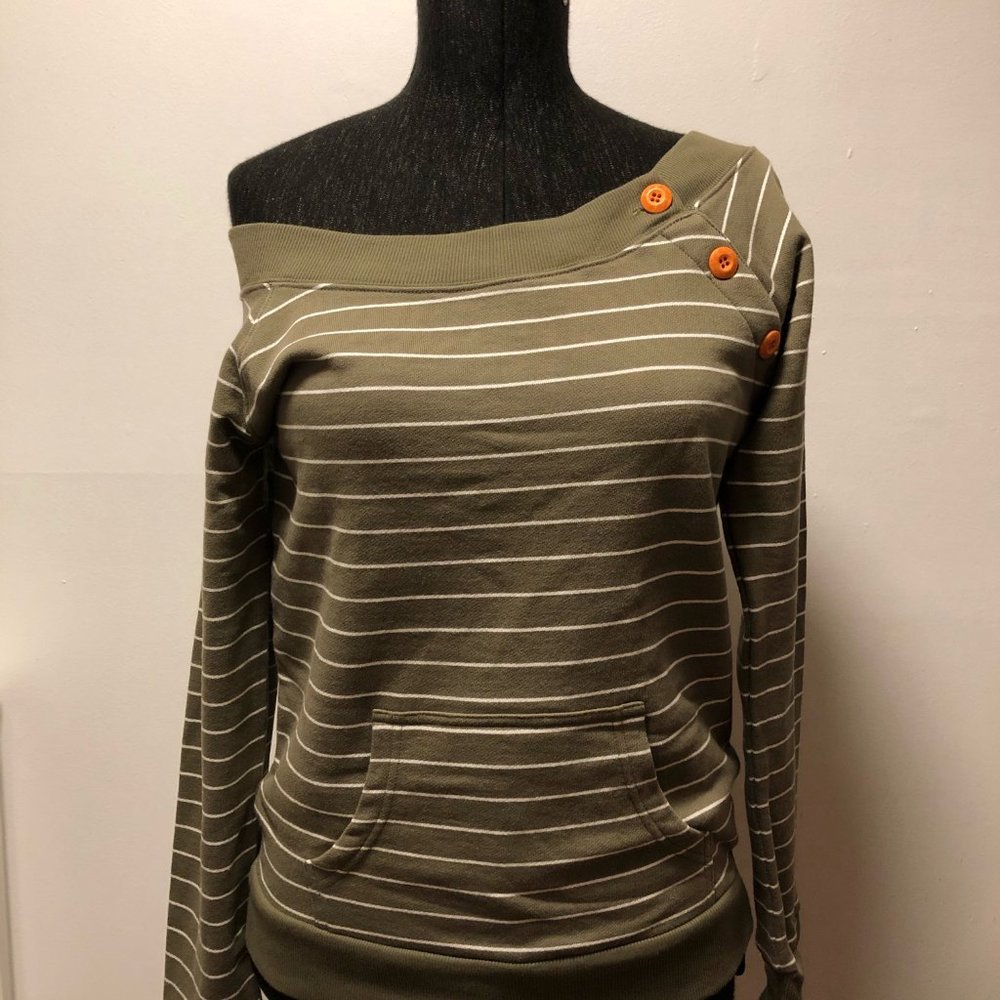 Stussy Girls Line Boat Neck Sweat – Olive